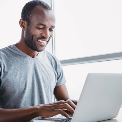 a man working on his laptop