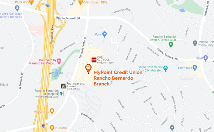 Map of new Rancho Bernardo Branch location.